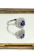 fashion blue crystal ring necklace set