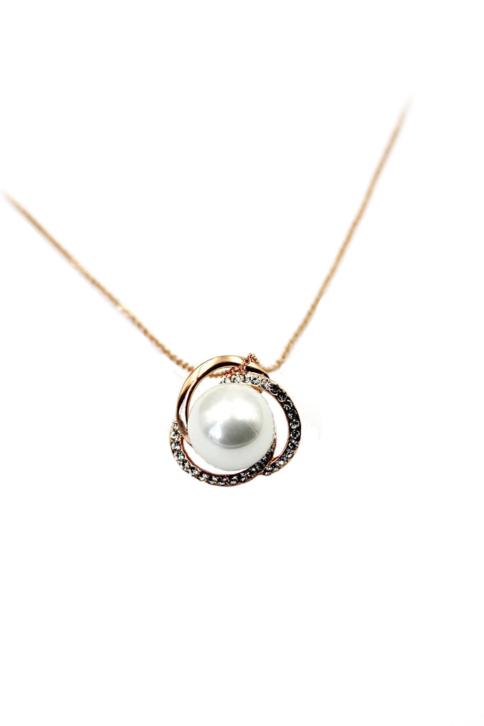 Noble Round pearl Earrings necklace set