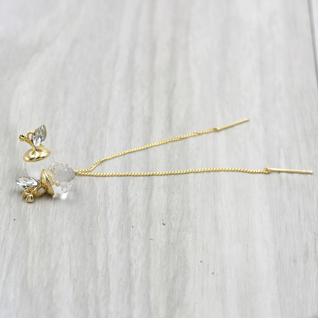 delicate small apple crystal earrings