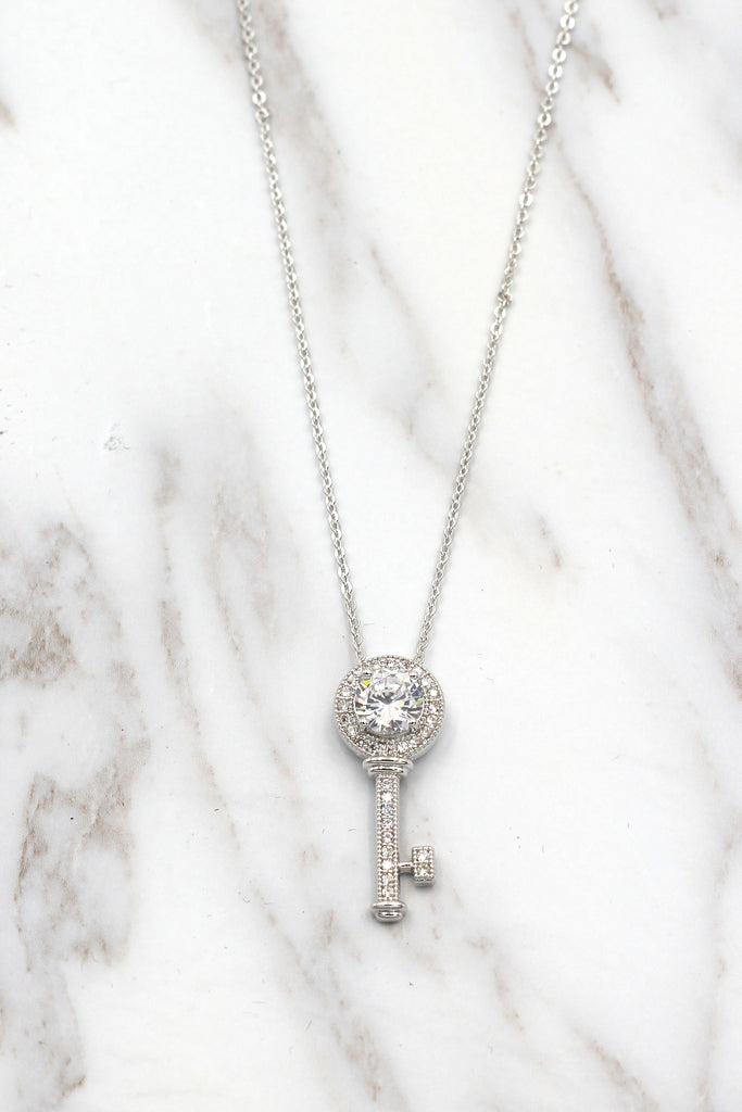 wild key crystal pendant necklace