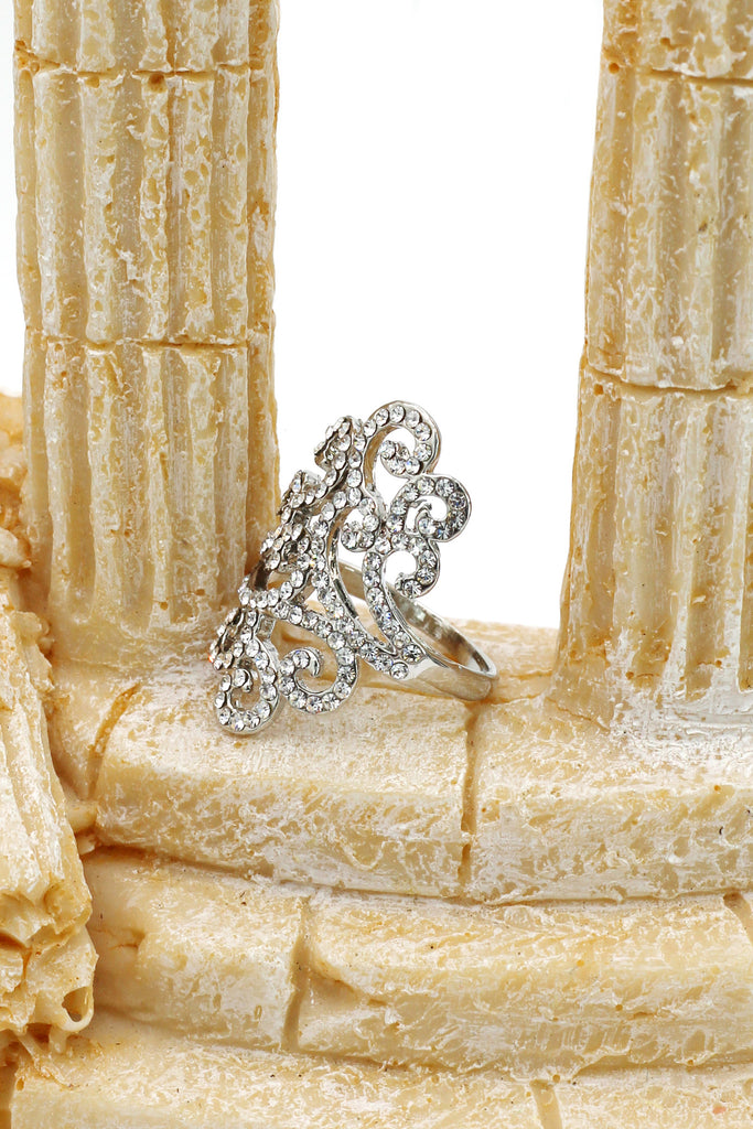 fashion clouds crystal silver ring