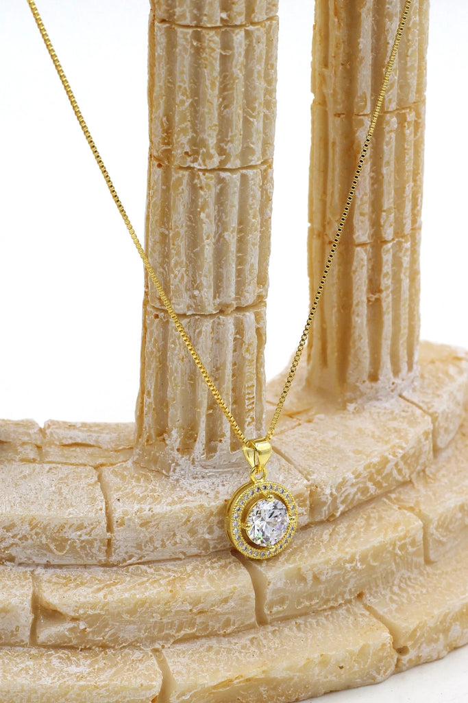 golden pendant earrings necklace set