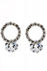 stylish silver shiny crystal earrings