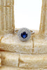 fashion blue crystal ring necklace set