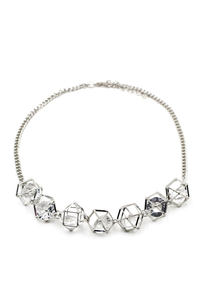 prism crystal earring necklace set