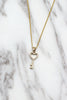 simple heart key crystal necklace