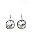 simple rounded square crystal earrings