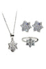 shining crystal star three-piece silver set