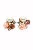 fashion crystal flower pearl earrings necklace set