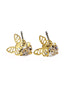 golden butterfly crystal bangle earrings set