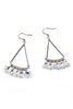 Sector silver crystal earrings