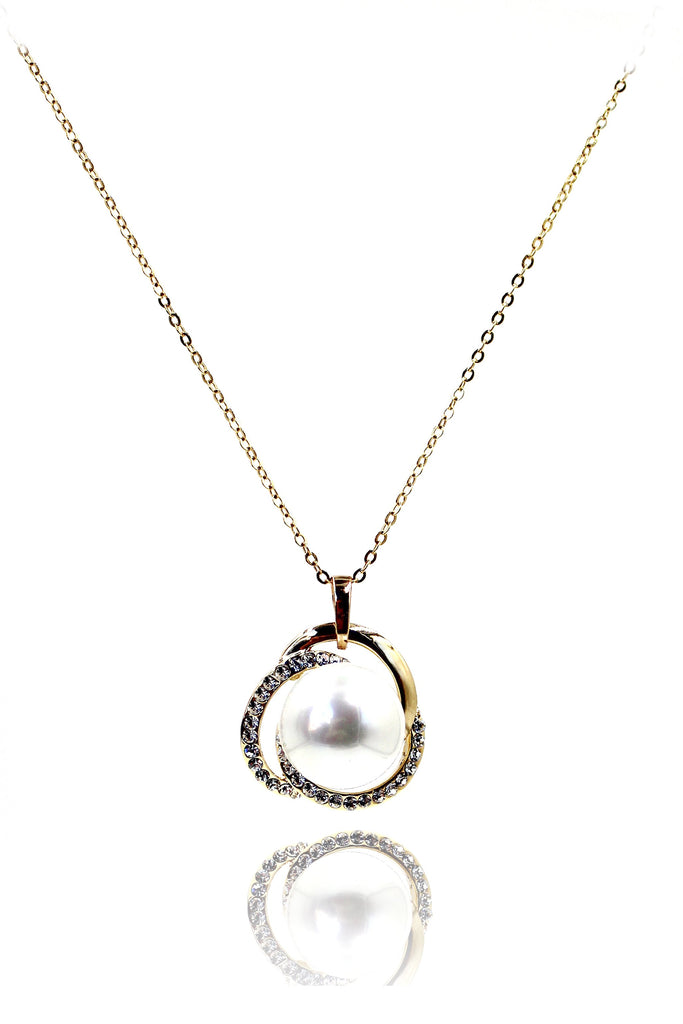 Noble Round pearl Earrings necklace set