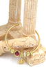 Fashion round crystal bracelet earrings set