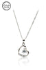 single drill love heart sterling silver necklace