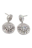 shining circle crystal earrings