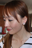 shiny circle crystal earrings