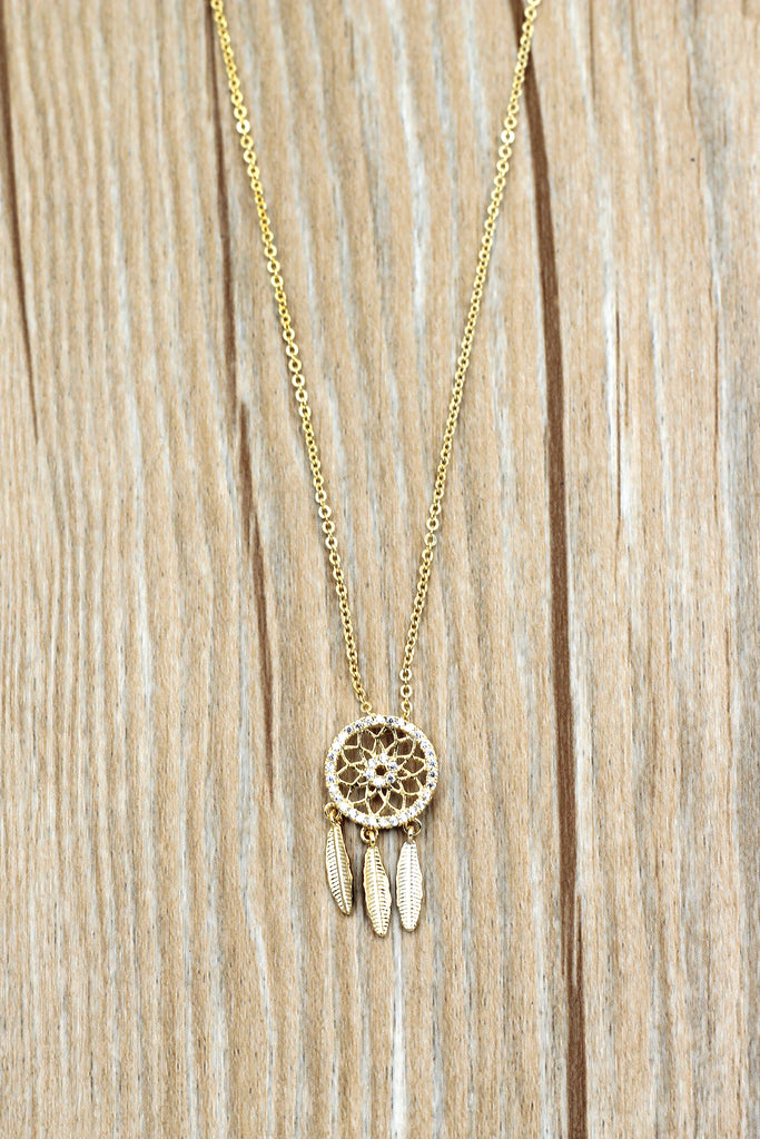 fashion dreamcatcher crystal necklace
