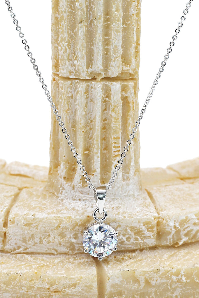 six prong crystal ring pendant necklace set
