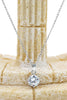 shiny six prong crystal ring necklace set