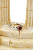 red small crystal open ring necklace set
