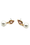 fine pearl crystal necklace earring set