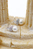 mini crown crystal pearl earring ring set