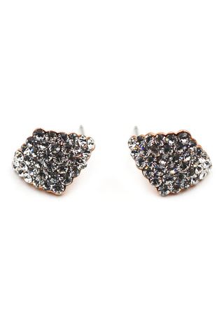 elegant oval diamond bowknot gold earrings
