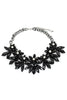 elegant black crystal flower necklace