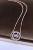 double circle clavicle crystal necklace