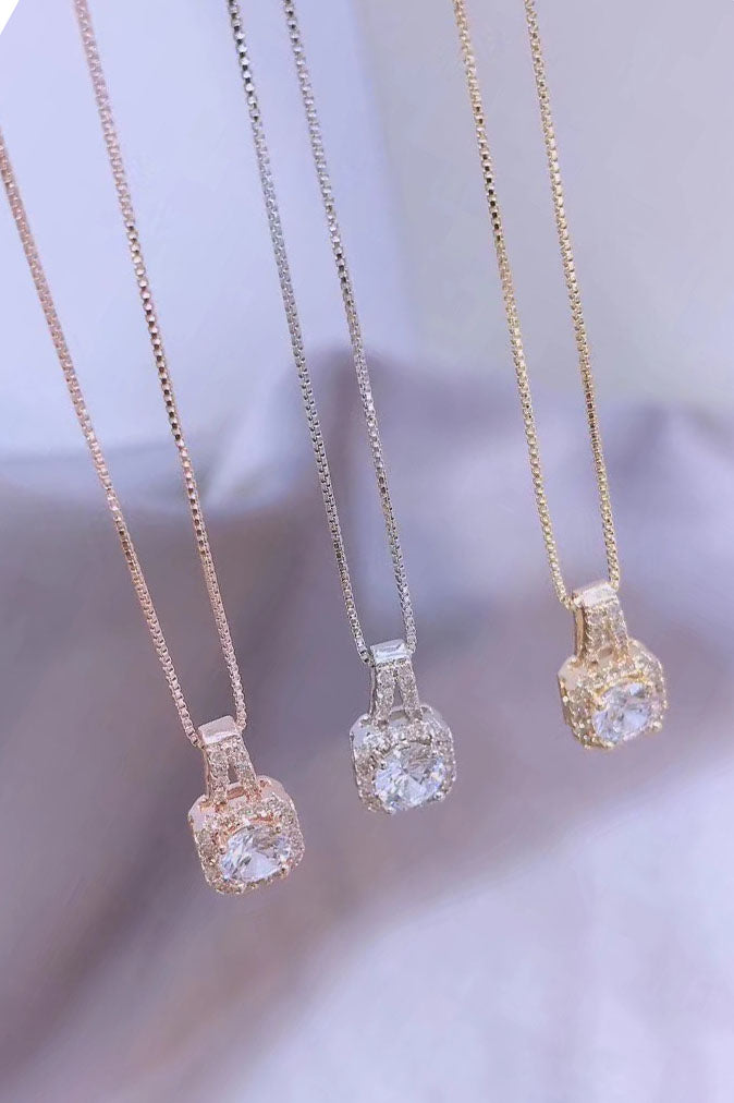 fashion wild square crystal necklace