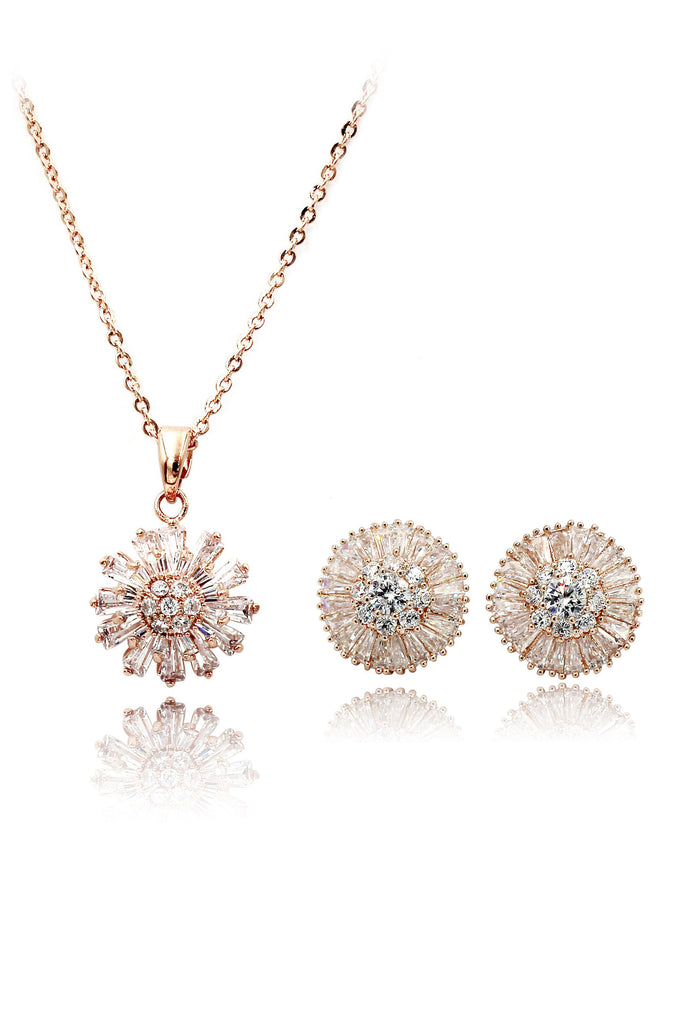 elegant necklace earrings crystal set