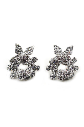 lady crystal silver lovely earrings