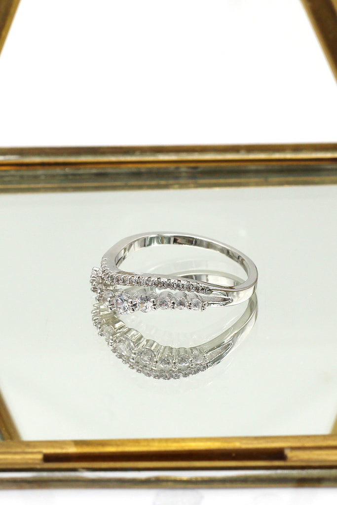 fashion vitality silver crystal ring