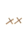 micro-set crystal cross necklace earrings set