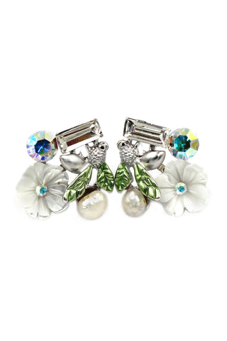 Fashion little heart crystal earrings