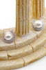 Imitation fashion round pineapple pearl earrings set