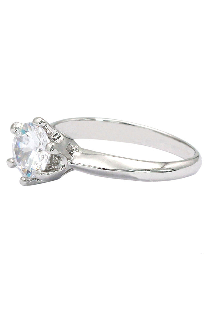 single crystal bare silver ring