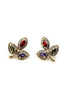 retro three leaves crystal erarrings necklace set