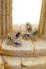retro three leaves crystal erarrings necklace set