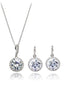 shiny small pendant clavicle chain earrings set
