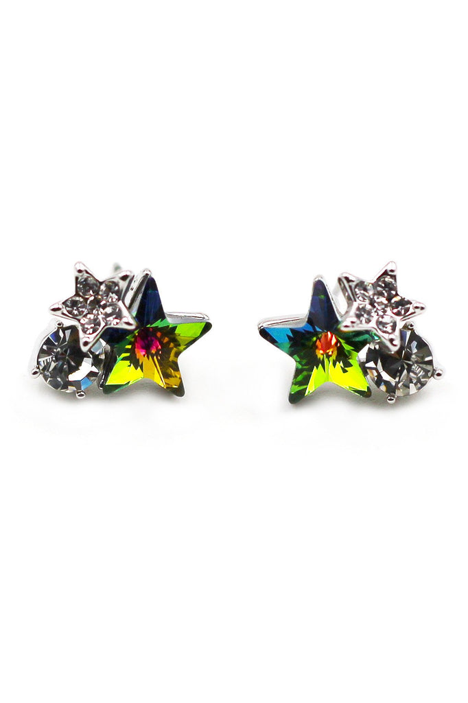 lovely cute star crystal earrings necklace set