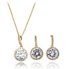 shiny small pendant clavicle chain earrings set