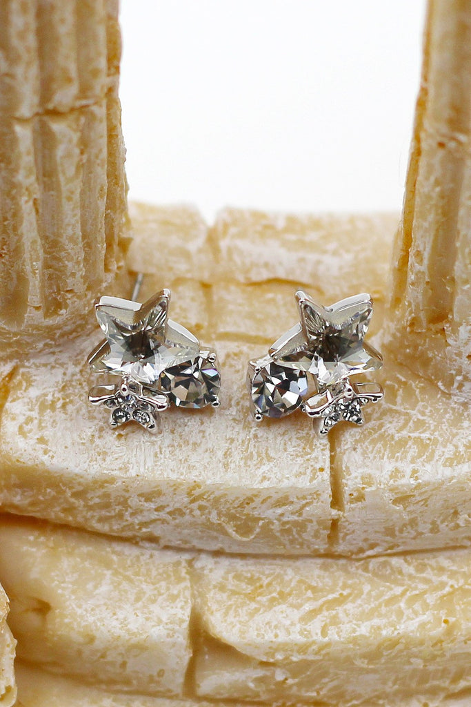 lovely cute star crystal earrings necklace set
