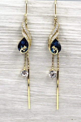 long section tassel crystal ball earrings