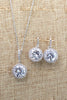 shiny small pendant clavicle chain earrings set