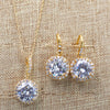 shiny small pendant clavicle chain earrings set