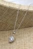 silver mini crystal ball necklace