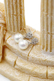 Fashion crystal pearl bracelet silver earrings set