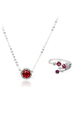 temperament crystal necklace ring set