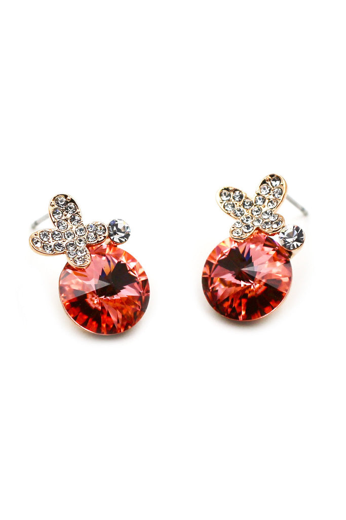 Lovely flower crystal earrings set